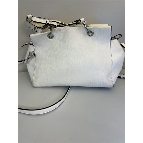 Calvin Klein White Satchel Handbag Silver Hardware Purse - Picture 11 of 15